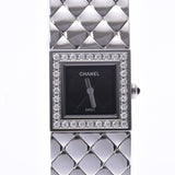 CHANEL Chanel, Bezel, diamond, diamond H0489, Ladies SS, wristwatch, black, black, A rank, used silver possession.