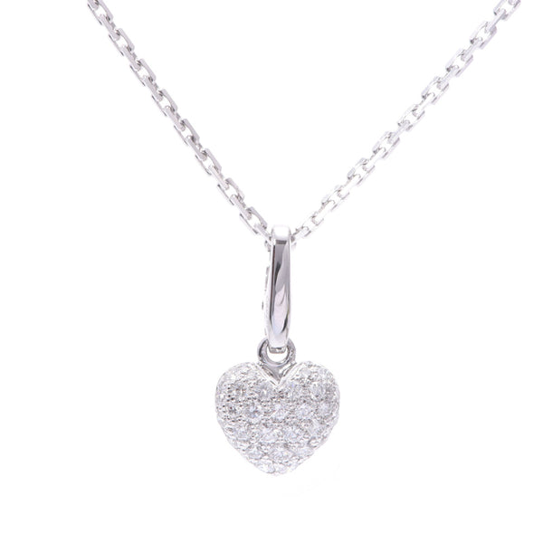 CARTIER Heart Necklace Ladies K18WG/Diamond Necklace A Rank Used Ginzo