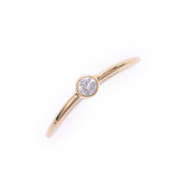 TIFFANY&Co.蒂芙尼波形单蜡一粒钻石戒指7号女士K18YG戒指A位二手银藏