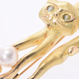 Others Pearl Chrysoberyl Cat's Eye 0.32ct Cat Motif Ladies K18 Brooch AB Rank Used Ginzo