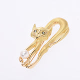 Others Pearl Chrysoberyl Cat's Eye 0.32ct Cat Motif Ladies K18 Brooch AB Rank Used Ginzo