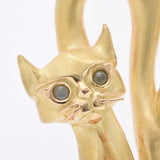 Others Pearl Chrysoberyl Cat's Eye 0.32ct Cat Motif Ladies K18 Brooch AB Rank Used Ginzo