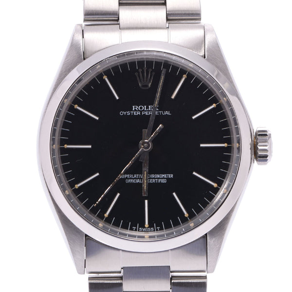ROLEX Rolex Oyster Perpetual Antique 1002 Boys SS watch automatic winding black dial AB rank used Ginzo