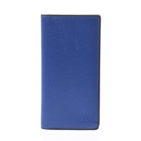 LOUIS VUITTON Louis Vuitton Taiga Portofeuil Blazer Blue M30559 Men's Long Wallet A Rank Used Ginzo