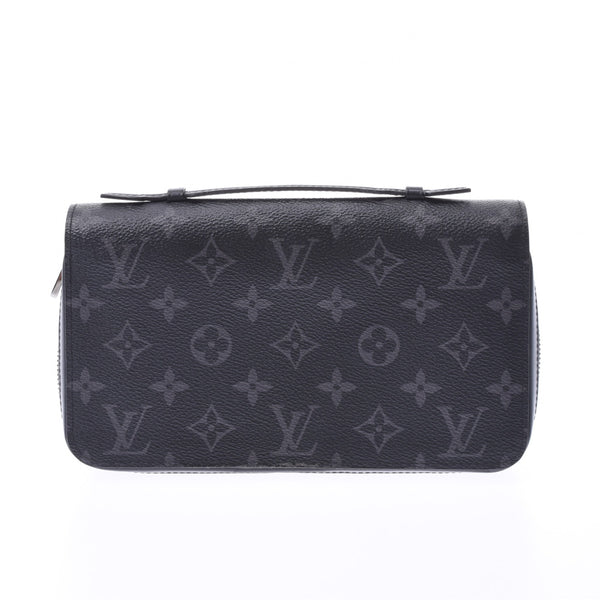 LOUIS VUITTON Louis Vuitton Monogram Eclipse Zippy XL Black/Gray M61698 Unisex Wallet B Rank Used Ginzo