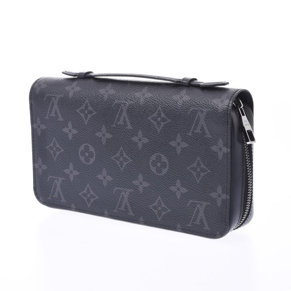 LOUIS VUITTON Louis Vuitton Monogram Eclipse Zippy XL Black/Gray M61698 Unisex Wallet B Rank Used Ginzo