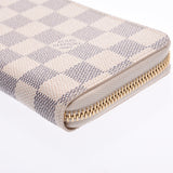 LOUIS VUITTON ルイヴィトンダミエアズールポルトフォイユクレマンス white N61210 Lady's long wallet A rank used silver storehouse