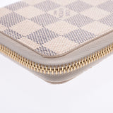 LOUIS VUITTON ルイヴィトンダミエアズールポルトフォイユクレマンス white N61210 Lady's long wallet A rank used silver storehouse