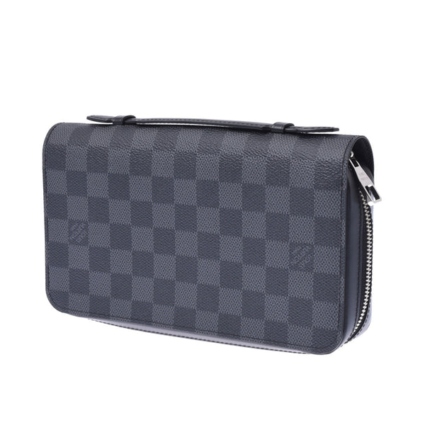 LOUIS VUITTON ルイヴィトン ダミエ グラフィット ジッピー XL 黒/グレー N41503 メンズ 長財布 Aランク 中古 銀蔵