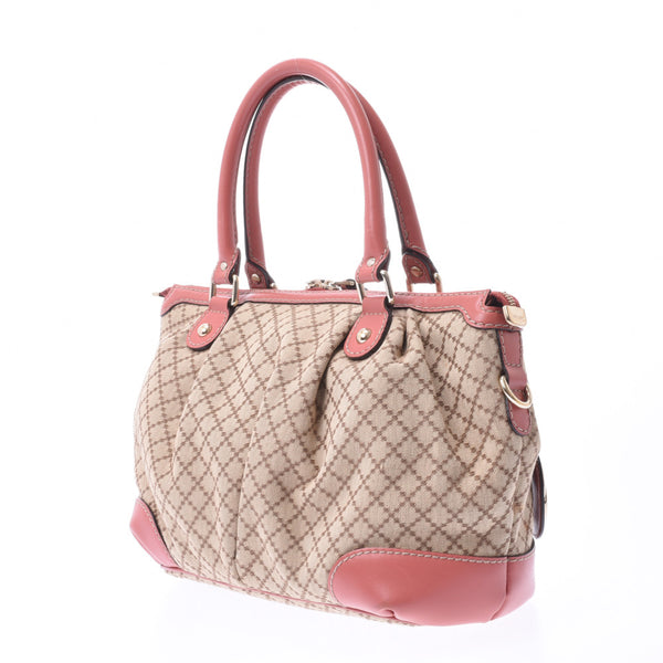 GUCCI Gucci GG Canvas Suke 2WAY Bag Diamante Beige/Pink 247902 Ladies Canvas/Calf Handbag AB Rank Used Ginzo