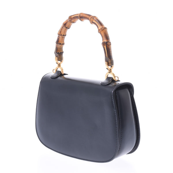 GUCCI Gucci Bamboo: 2WAY mini-purse, black Ladies, carves, handbags, AB, AB, used silver razor