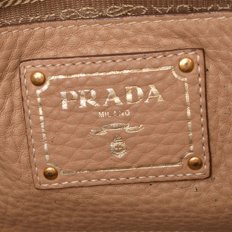 PRADA プラダ 2WAYバッグ ベージュ ゴールド金具 BN2626 レディース カーフ ハンドバッグ Bランク 中古 銀蔵