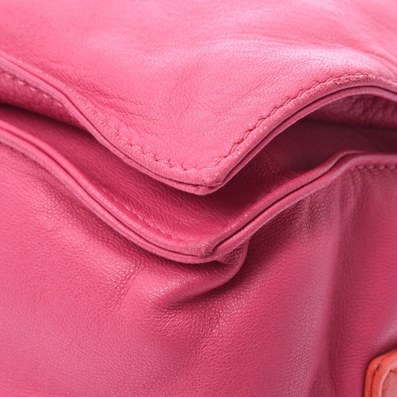 30 LOEWE Loewe flamenco pink lady sheepskin shoulder bag AB rank used silver storehouse