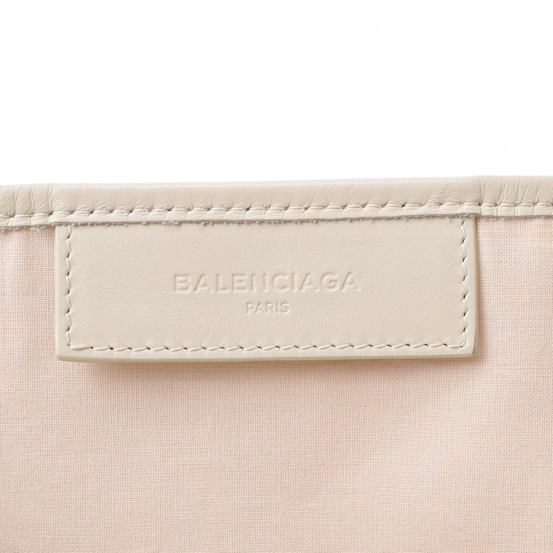 BALENCIAGA Navy hippo off-white unisex canvas/leather handbag AB rank used Ginzo