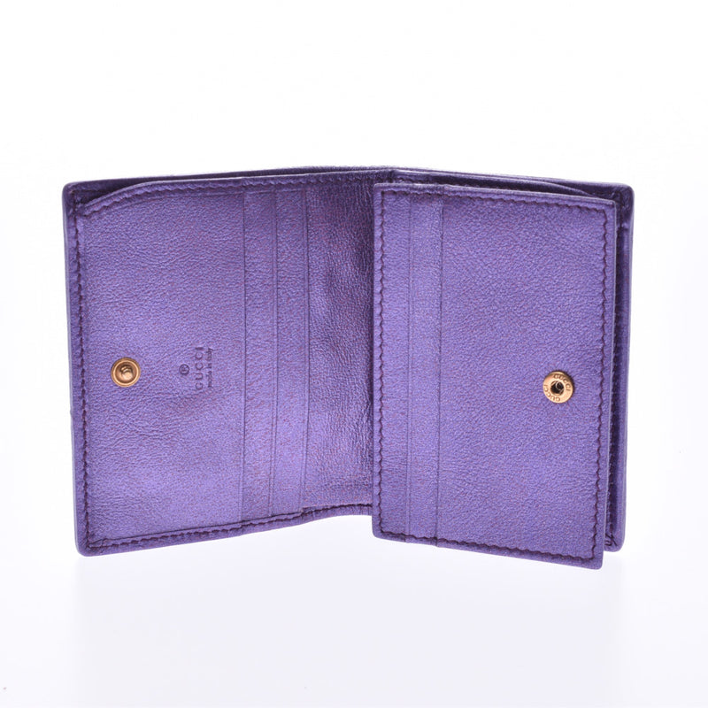 GUCCI Gucci Compact Wallet Interlocking G Horsebit Metallic Multicolor Gold Bracket 536353 Women's Calf Folded Wallet Unused Ginzo