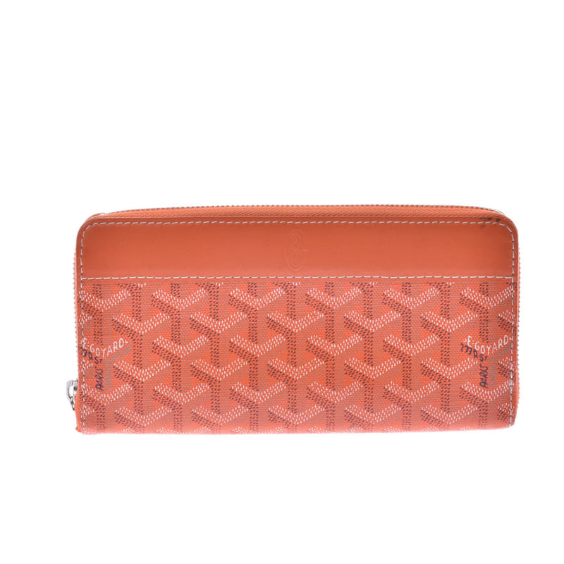 ゴヤールヘリンボーンラウンドファスナー long wallet orange unisex