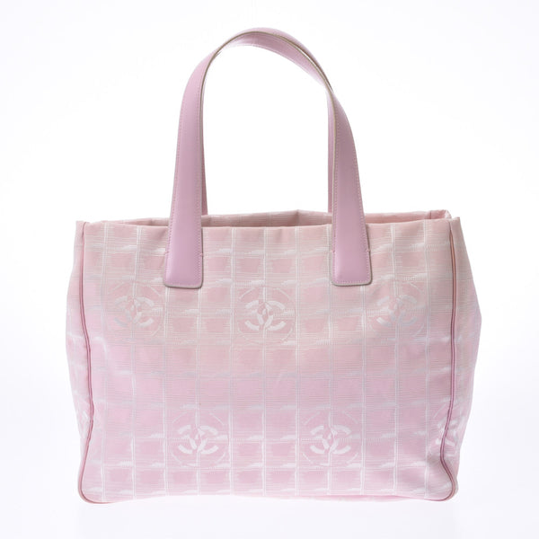 Chanel new label line Tote mm pink Unisex Canvas / Leather Tote Bag