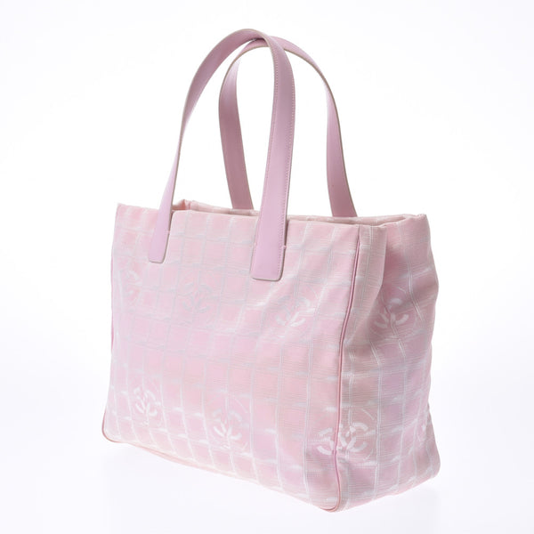 Chanel new label line Tote mm pink Unisex Canvas / Leather Tote Bag