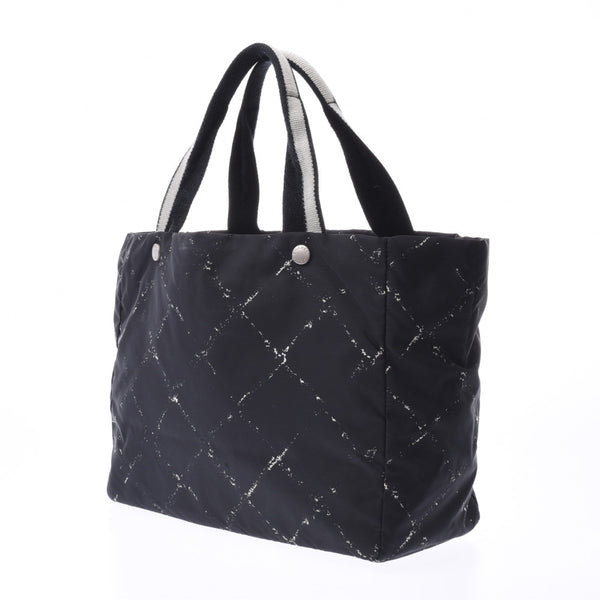 CHANEL Chanel old travel line Thoth MM black unisex nylon tote bag B rank used silver storehouse