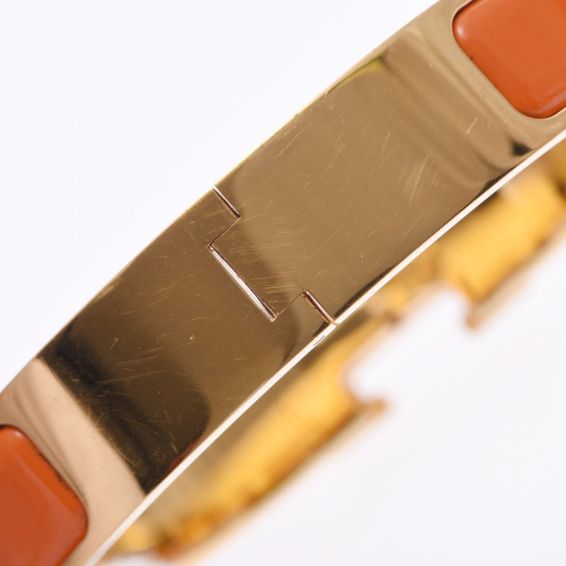 HERMES Hermes click crack PM bangle orange gold metal fittings unisex GP bracelet A rank used silver storehouse