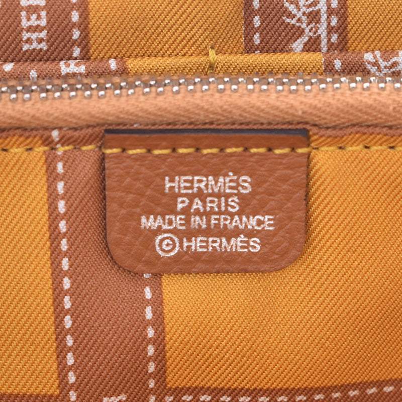 HERMES Hermes Azap long silk in gold silver metal fittings □P stamped (around 2012) Unisex Vow Epson long wallet AB rank used silver warehouse