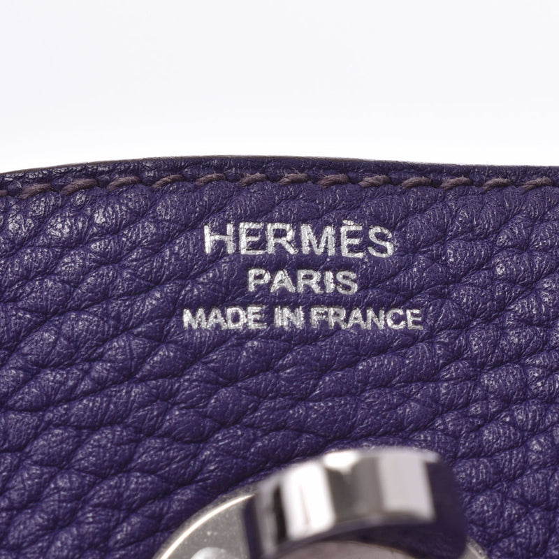 HERMES Hermes Lindy 26 2WAY bag Iris silver metal 金具 N engraved (circa 2010) Lady trillon Clément handbag AB rank second hand silver