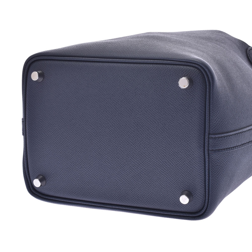HERMES エルメス ピコタンロックPM トレサージュ ブルーアンクル シルバー金具 C刻印(2018年頃) レディース ヴォーエプソン ハンドバッグ 新同 中古  人気・おすすめ｜使いやすい・旅行におすすめ 品質保証 全国発送 在庫限り