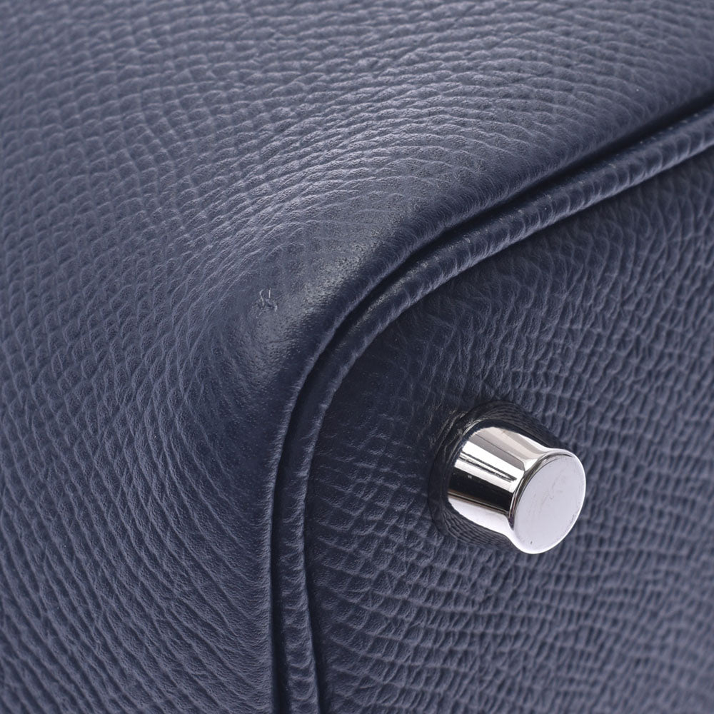 HERMES エルメス ピコタンロックPM トレサージュ ブルーアンクル シルバー金具 C刻印(2018年頃) レディース ヴォーエプソン ハンドバッグ 新同 中古  人気・おすすめ｜使いやすい・旅行におすすめ 品質保証 全国発送 在庫限り