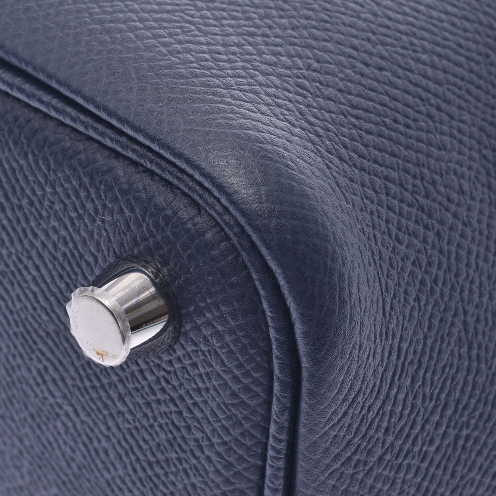 HERMES エルメス ピコタンロックPM トレサージュ ブルーアンクル シルバー金具 C刻印(2018年頃) レディース ヴォーエプソン ハンドバッグ 新同 中古  人気・おすすめ｜使いやすい・旅行におすすめ 品質保証 全国発送 在庫限り