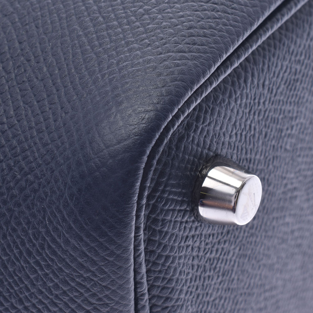 HERMES エルメス ピコタンロックPM トレサージュ ブルーアンクル シルバー金具 C刻印(2018年頃) レディース ヴォーエプソン ハンドバッグ 新同 中古  人気・おすすめ｜使いやすい・旅行におすすめ 品質保証 全国発送 在庫限り