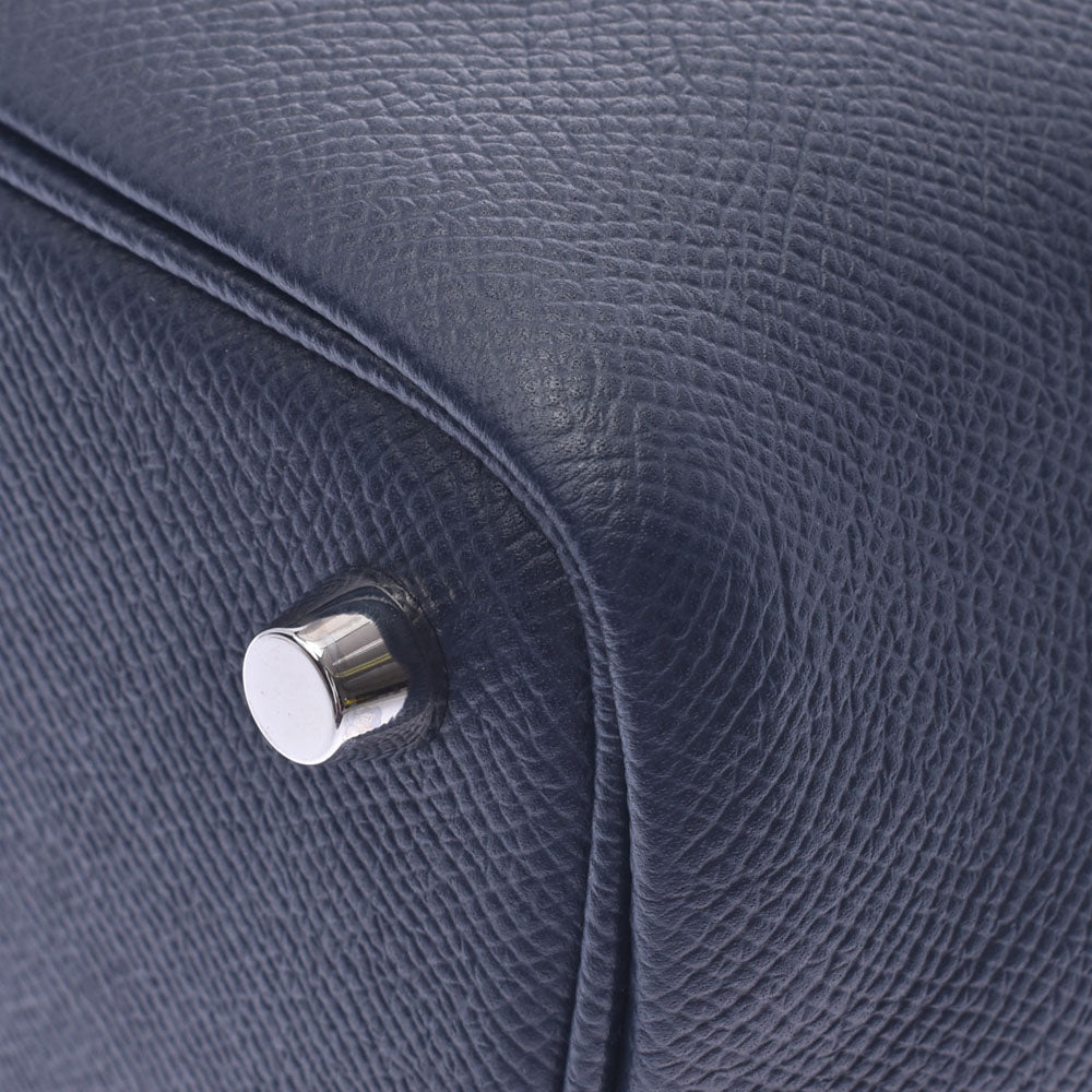 HERMES エルメス ピコタンロックPM トレサージュ ブルーアンクル シルバー金具 C刻印(2018年頃) レディース ヴォーエプソン ハンドバッグ 新同 中古  人気・おすすめ｜使いやすい・旅行におすすめ 品質保証 全国発送 在庫限り