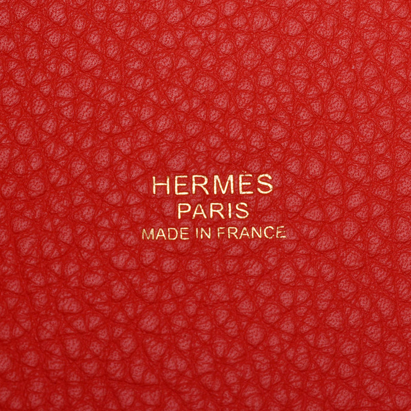 HERMES Hermes pico tongue lock PM rouge do cool gold metal fittings D carved seal (about 2019)  Lady's avian Yong Clement's handbag new article silver storehouse