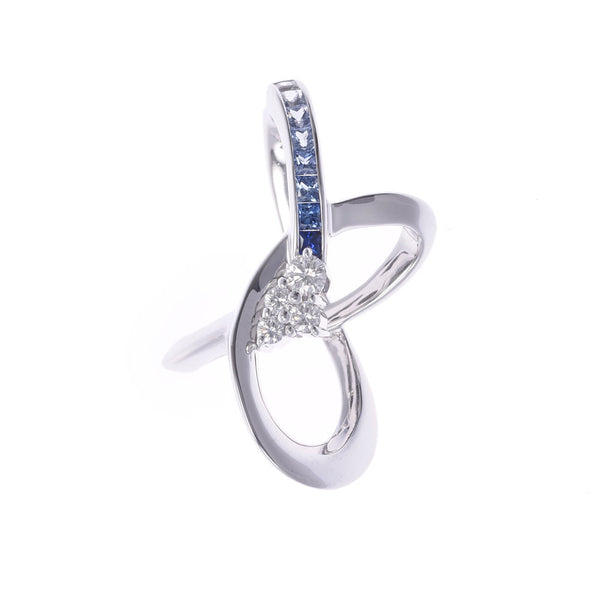 JUNE junesa Sapphire 0.44 ct diamond 0.21 CT unisex K18WG pendant top a-ranked second-hand silver