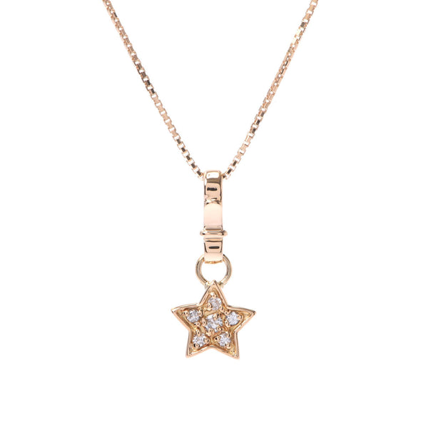 CELINE Celine Star Motif Star Diamond 0.05ct Ladies K18YG Necklace A Rank Used Ginzo