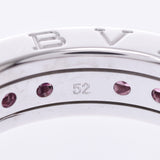 BVLGARI ブルガリ B-ZEROリング ガーネット エタニティタイプ #52 サイズXS 12号 レディース K18WG リング・指輪 Aランク 中古 銀蔵