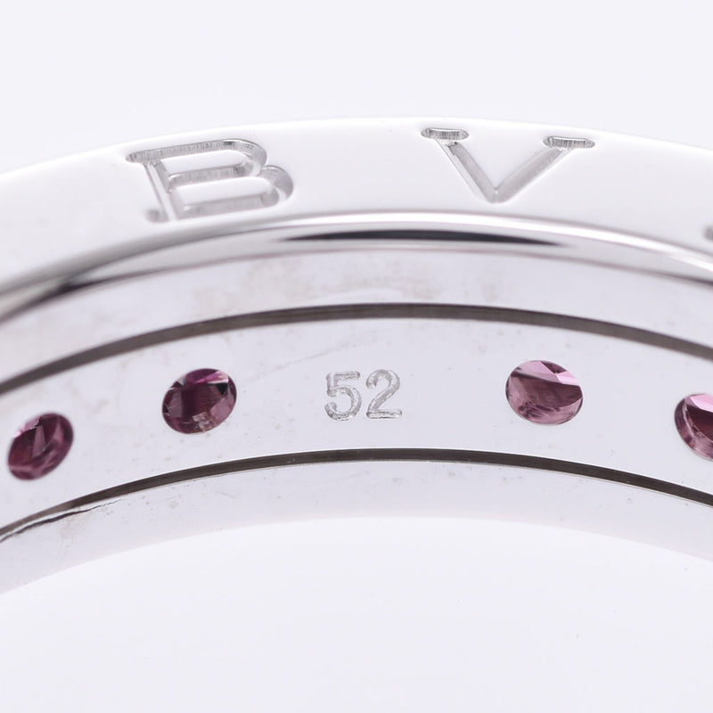 BVLGARI ブルガリ B-ZEROリング ガーネット エタニティタイプ #52 サイズXS 12号 レディース K18WG リング・指輪 Aランク 中古 銀蔵