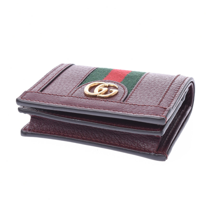 Gucci off deer compact wallet Bordeaux