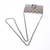 GUCCI Gucci Dionysus Super Mini Bag Beige Silver Hardware 476432 Ladies GG Supreme Canvas Shoulder Bag New Silver