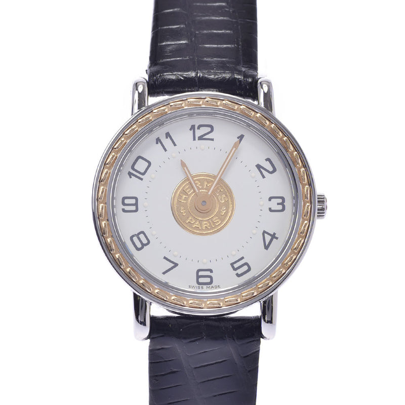HERMES Hermes Serie SE4.220: Ladies and the clock, quiz, white text, AB, rank, used silver.