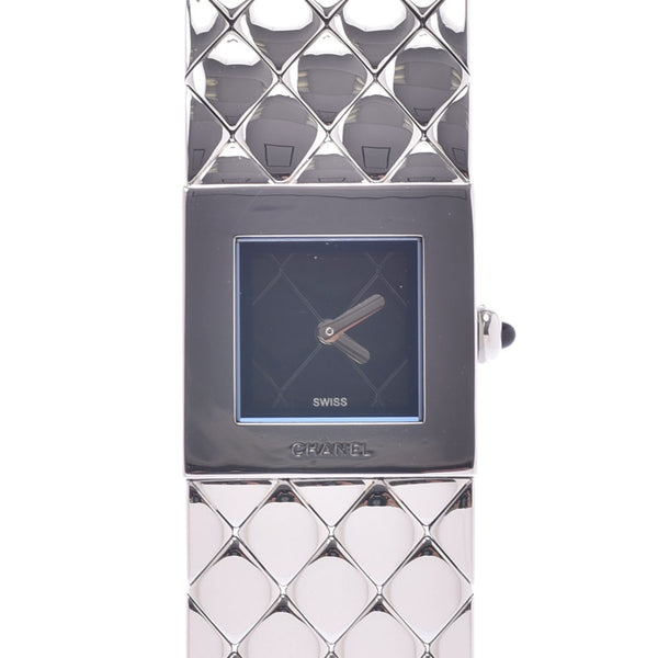 CHANEL Chanel matelasse Lady's SS watch quartz lindera board A rank used silver storehouse