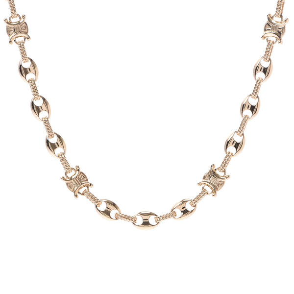 CELINE Celine macadam design Lady's K18YG necklace A rank used silver storehouse