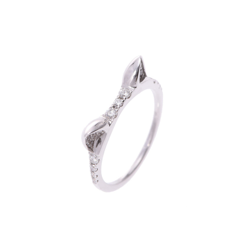 Other diamonds, cat, ear, motif, 12.5, ring, K18WG, ring, ring, A rank, used silver storehouse.