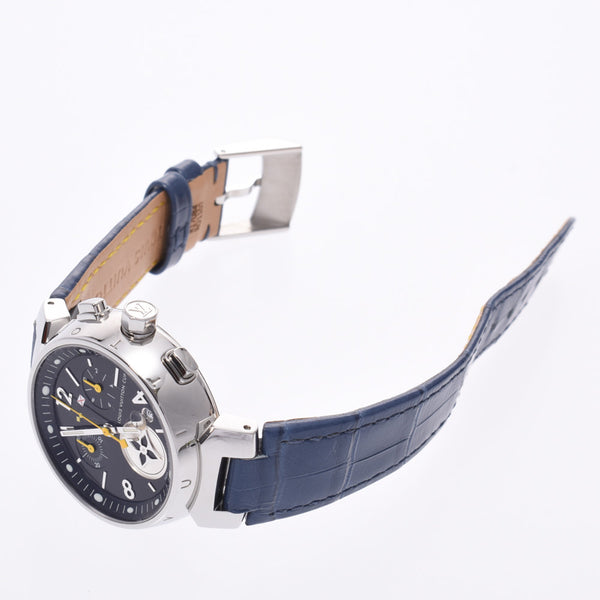 LOUIS VUITTON 路易威登坦布尔可爱杯 MM Q132G 男孩 SS/皮革手表石英黑色表盘 AB 排名二手银藏