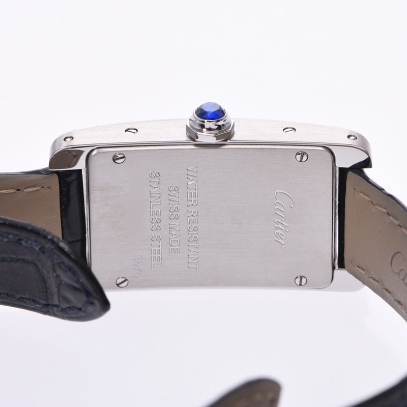 CARTIER カルティエ タンク アメリカン WSTA0016 レディース SS/革 腕時計 クオーツ シルバー系文字盤 Aランク 中古 銀蔵