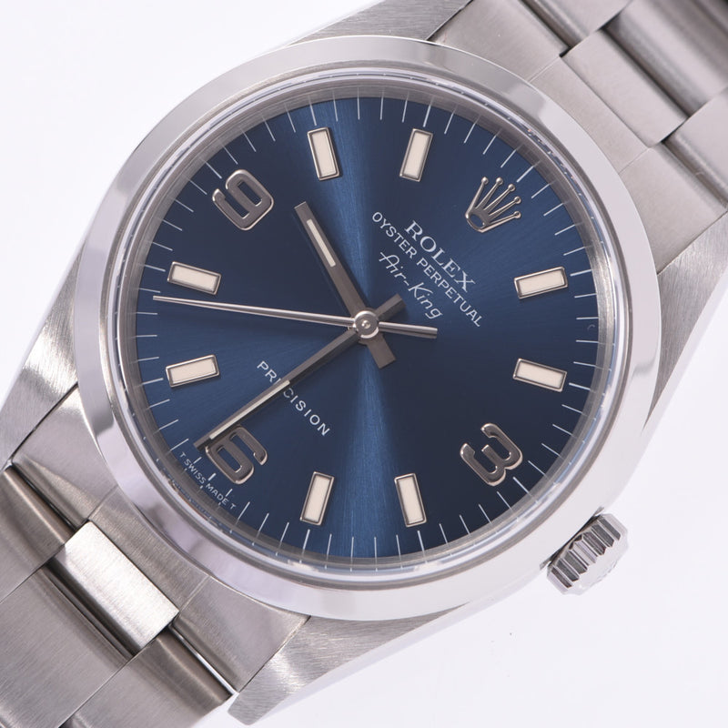 ROLEX Rolex Air King 14000 Men's SS Watch Automatic winding Blue Dial A rank used Ginzo