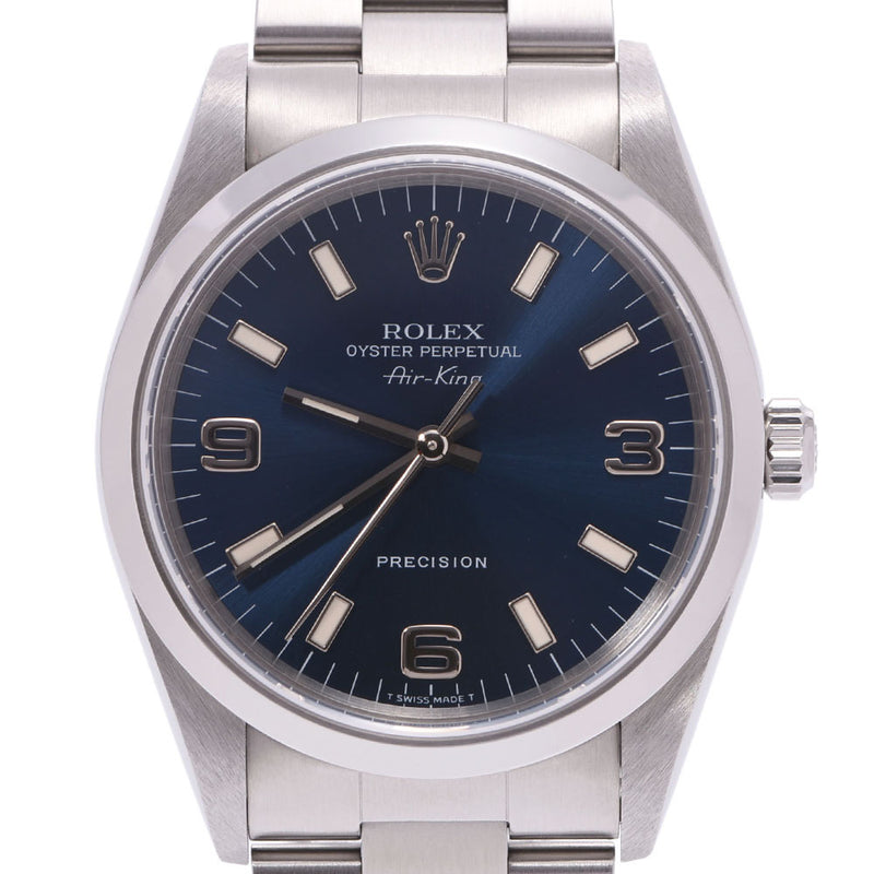 ROLEX Rolex Air King 14000 Men's SS Watch Automatic winding Blue Dial A rank used Ginzo