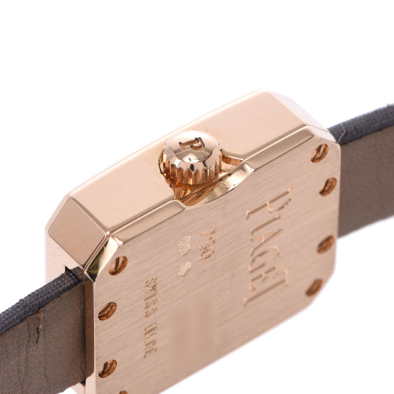 PIAGET Piaget Gemini protocol bezel diamond G0A35513 ladies PG / leather watch Quartz Gray a rank second-hand silver dial