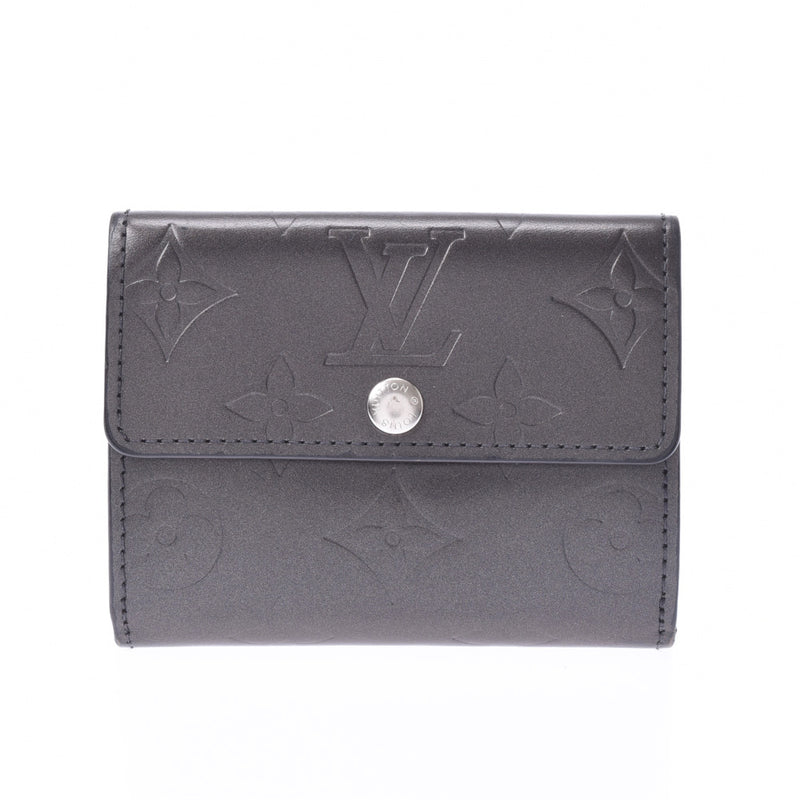 LOUIS VUITTON Louis Vuitton Ludlow coin purse マットノワール M65122 Lady's coin case AB rank used silver storehouse