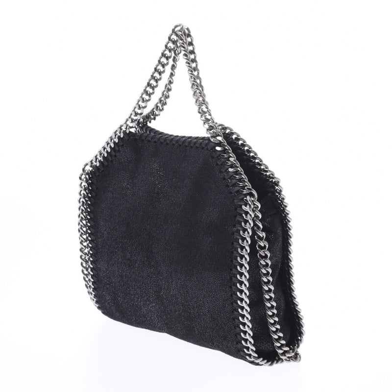 Stella McCartney Stella McCartney Falabella tie chain handbag black silver hardware ladies fake leather 2WAY bag a-rank silver accessories