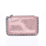 Coin purse pink silver metal fittings Lady's coin case newly used goods silver storehouse with the Stella McCartney Stella McCartney fake leather card pocket